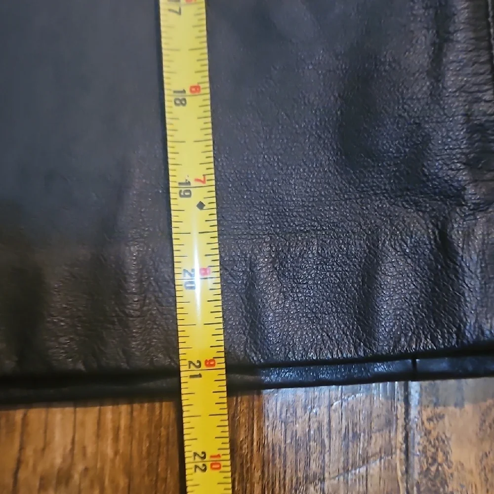Newport News Black Genuine Leather Mini Skirt‎